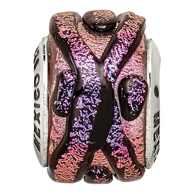 Sterling Silver Purple Dichroic Glass Bead – view 5