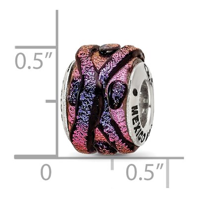 Sterling Silver Purple Dichroic Glass Bead – view 7