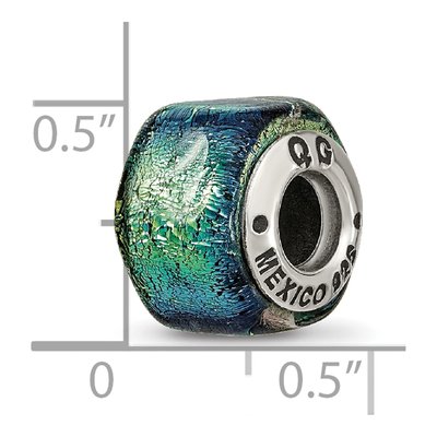 Sterling Silver Dichroic Glass Bead – view 7