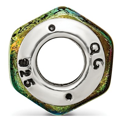 Sterling Silver Rainbow Dichroic Glass Bead – view 4