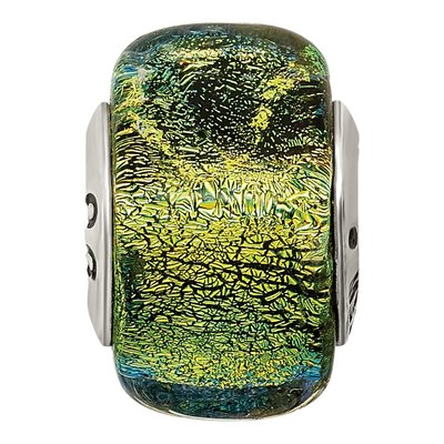 Sterling Silver Dichroic Glass Square Bead – view 6