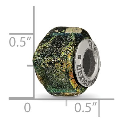 Sterling Silver Dichroic Glass Square Bead – view 7