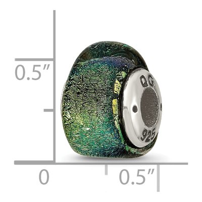 Sterling Silver Dichroic Glass Triangle Bead – view 6