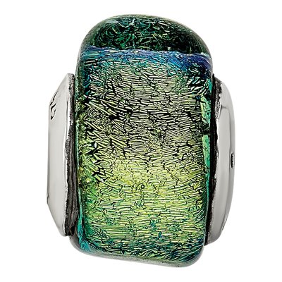 Sterling Silver Dichroic Glass Triangle Bead – view 7