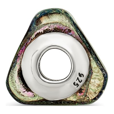 Sterling Silver Rainbow Dichroic Glass Bead – view 4