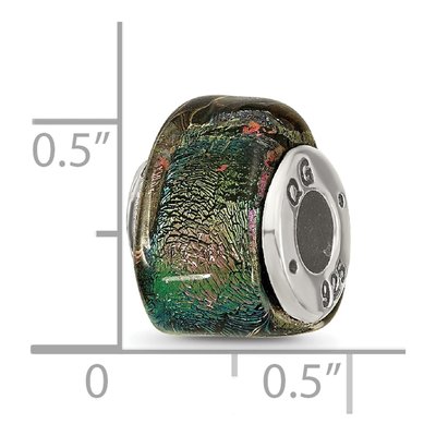Sterling Silver Rainbow Dichroic Glass Bead – view 7