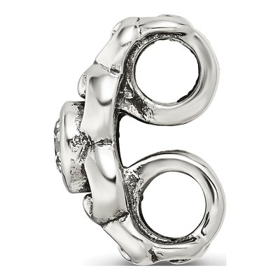 Sterling Silver CZ Connector Bead – view 4