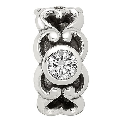 Sterling Silver CZ Connector Bead – view 5