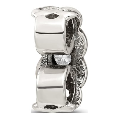 Sterling Silver CZ Connector Bead – view 7