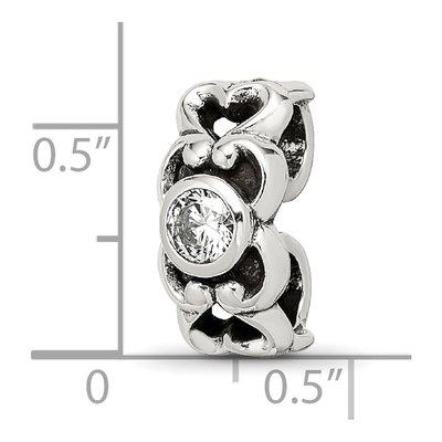 Sterling Silver CZ Connector Bead – view 8