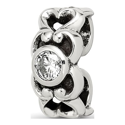 Sterling Silver CZ Connector Bead