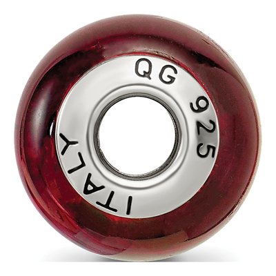 Sterling Silver Red Black Murano Bead – view 4
