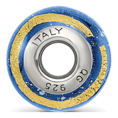 Sterling Silver Blue Murano Glass Bead – view 4