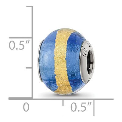 Sterling Silver Blue Murano Glass Bead – view 7