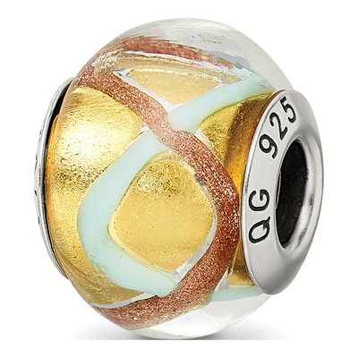 Sterling Silver Murano Glass Bead
