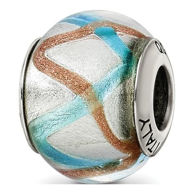 Sterling Silver Murano Glass Bead
