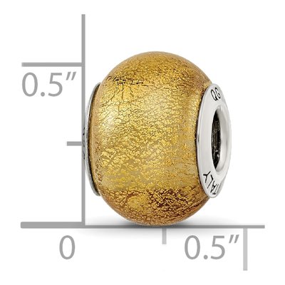 Sterling Silver Champagne Murano Glass Bead – view 7