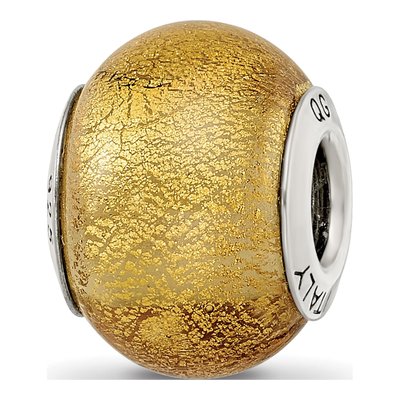 Sterling Silver Champagne Murano Glass Bead