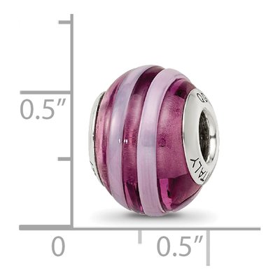 Sterling Silver Purple Pink Murano Glass Bead – view 7