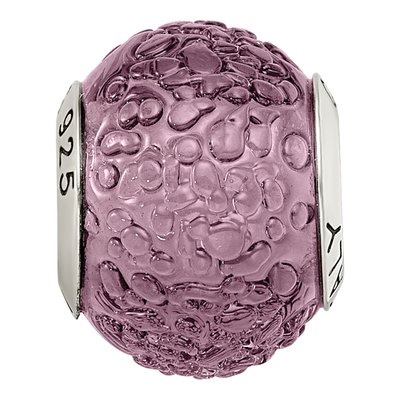 Sterling Silver Purple Murano Glass Bead – view 5