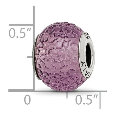 Sterling Silver Purple Murano Glass Bead – view 7