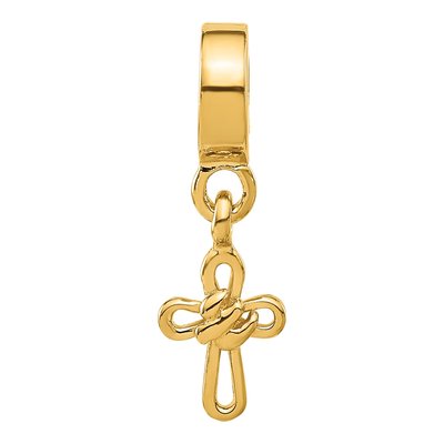 Gold-Plated Sterling Silver Dove Cross Dangle Bead – view 4