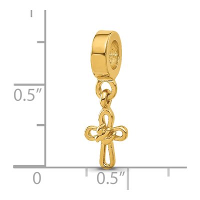 Gold-Plated Sterling Silver Dove Cross Dangle Bead – view 6