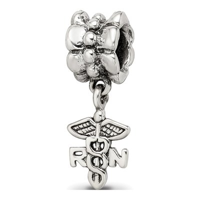 Sterling Silver Nurse Symbol Dangle Bead