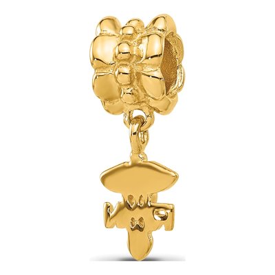 Gold-Plated Sterling Silver RN Nurse Dangle Bead – view 6