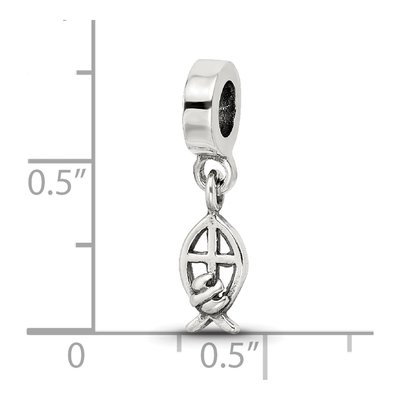 Sterling Silver Ichthus Dangle Bead – view 5