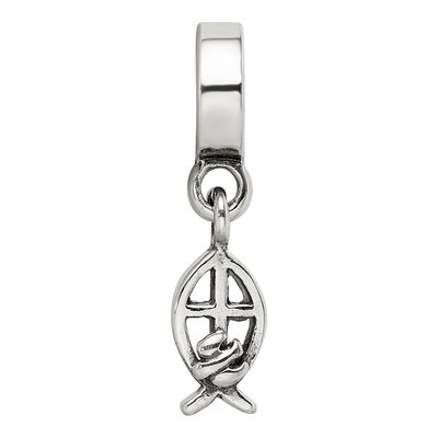 Sterling Silver Ichthus Dangle Bead – view 6