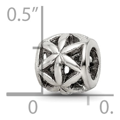 Sterling Silver Bali Floral Bead – view 6