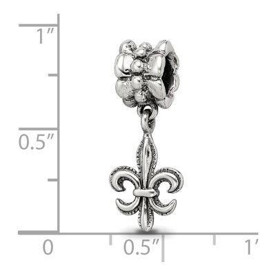 Sterling Silver Fleur de Lis Dangle Bead – view 5