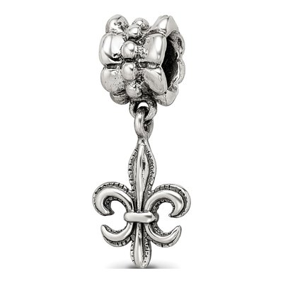 Sterling Silver Fleur de Lis Dangle Bead