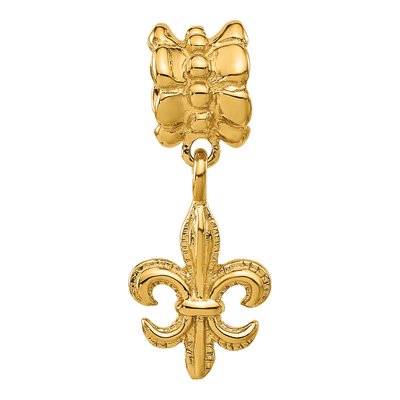 Gold-Plated Sterling Silver Fleur de Lis Dangle Bead – view 4