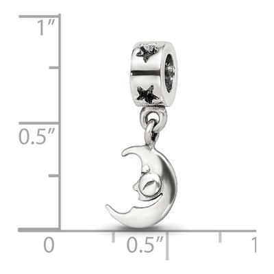 Sterling Silver Crescent Moon Dangle Bead – view 5