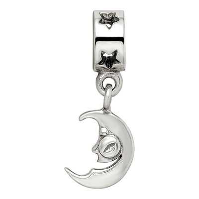 Sterling Silver Crescent Moon Dangle Bead – view 6