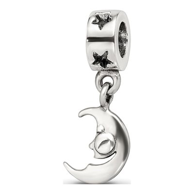 Sterling Silver Crescent Moon Dangle Bead