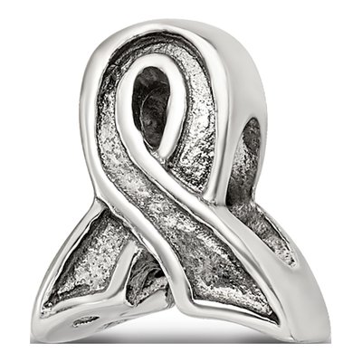 Sterling Silver Awareness Ribbon Bead
