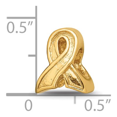 Gold-Plated Sterling Silver Awareness Ribbon Bead – view 7