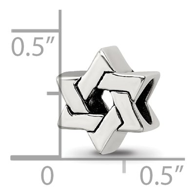 Sterling Silver Star of David Bead – view 6