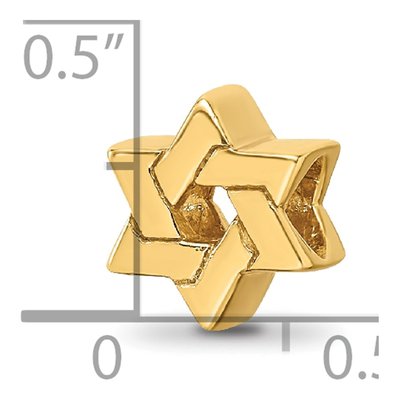 Gold-Plated Sterling Silver Star of David Bead – view 6