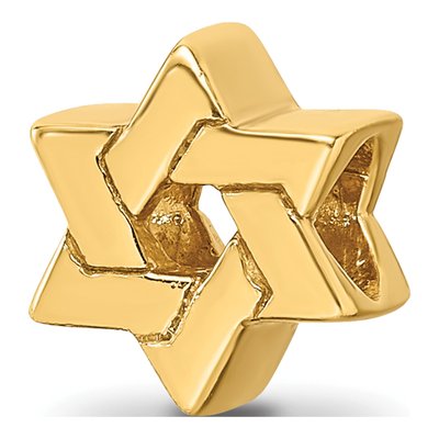 Gold-Plated Sterling Silver Star of David Bead