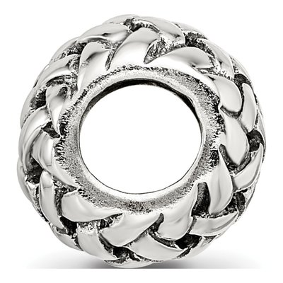 Sterling Silver Basketweave Bali Bead – view 4