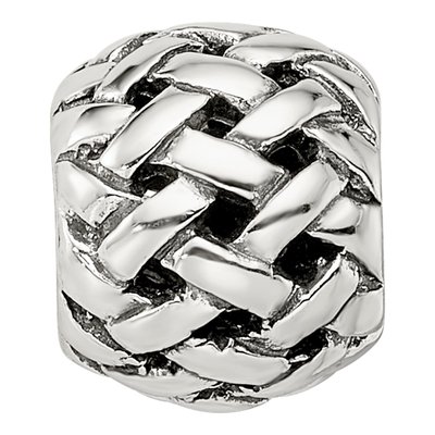 Sterling Silver Basketweave Bali Bead – view 5