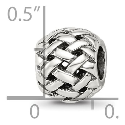 Sterling Silver Basketweave Bali Bead – view 6