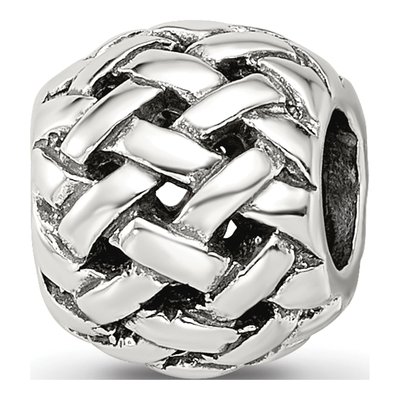 Sterling Silver Basketweave Bali Bead