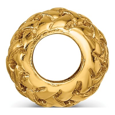 Gold-Plated Sterling Silver Basketweave Bali Bead – view 4