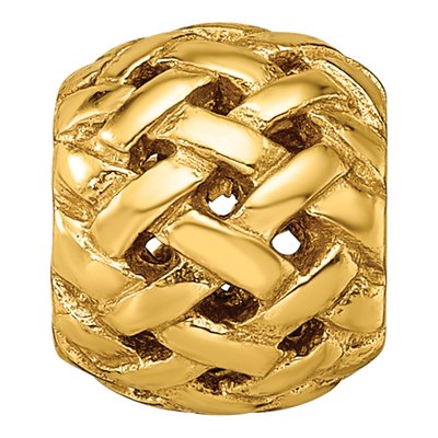 Gold-Plated Sterling Silver Basketweave Bali Bead – view 5
