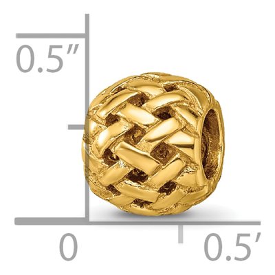 Gold-Plated Sterling Silver Basketweave Bali Bead – view 6